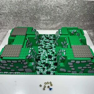LEGO 3D Baseplate Raised Canyon Mountain Green Stone Path 32x48 Vintage